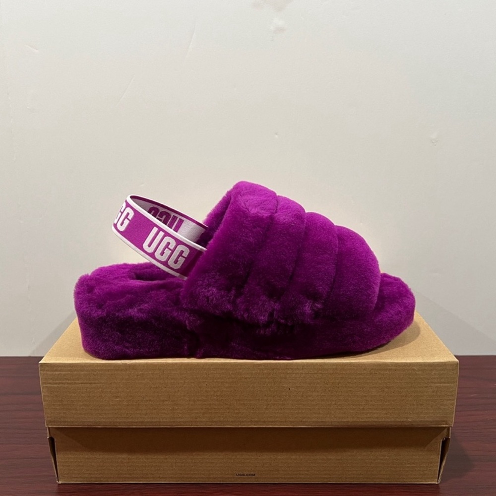 UGG purple Fluff Yeah Slide slippers brand new no box